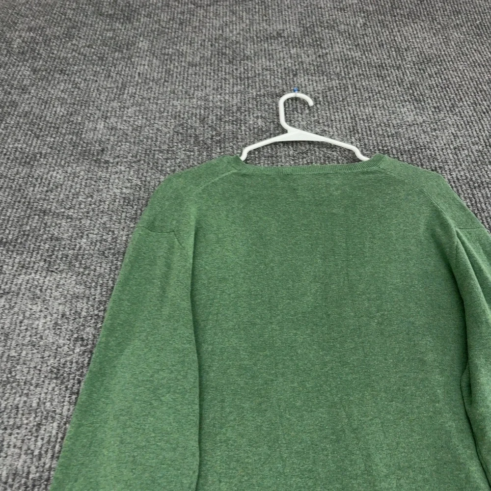 Polo Ralph Lauren Sweater Mens M Green Pima Cotton V Neck Classic Preppy